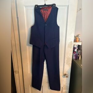 Boys size 14 Navy Blue Vest and Pants Dress Set Formal